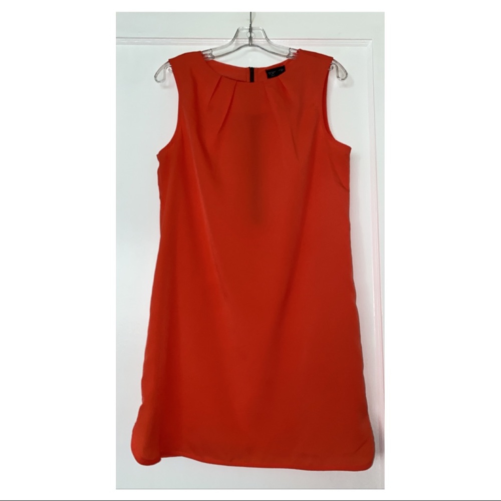 Topshop sleeveless coral mini/midi dress with back zipper